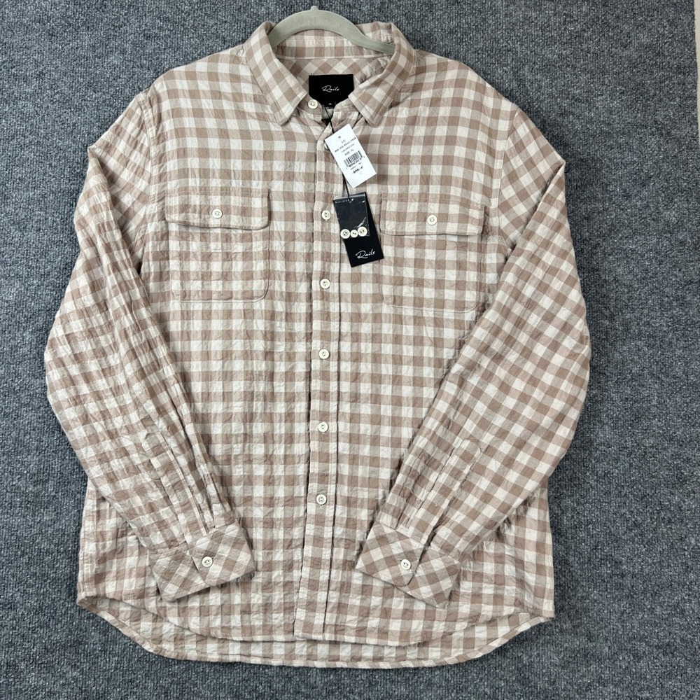 Rails Powell Tumbleweed Dune Gingham Button Down Shirt Mens XL New with Tags NWT
